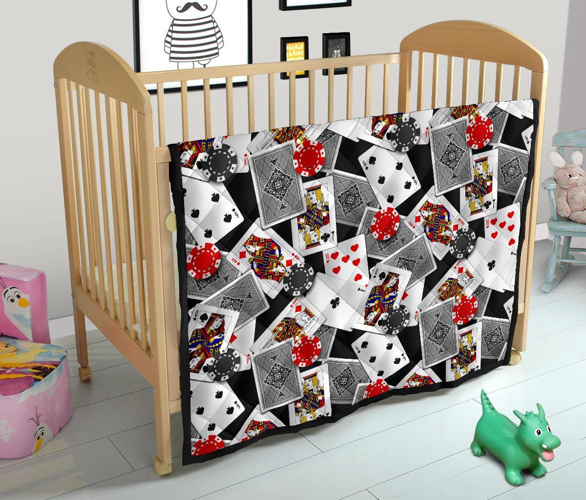 Casino Poker Print Pattern Quilt-grizzshop