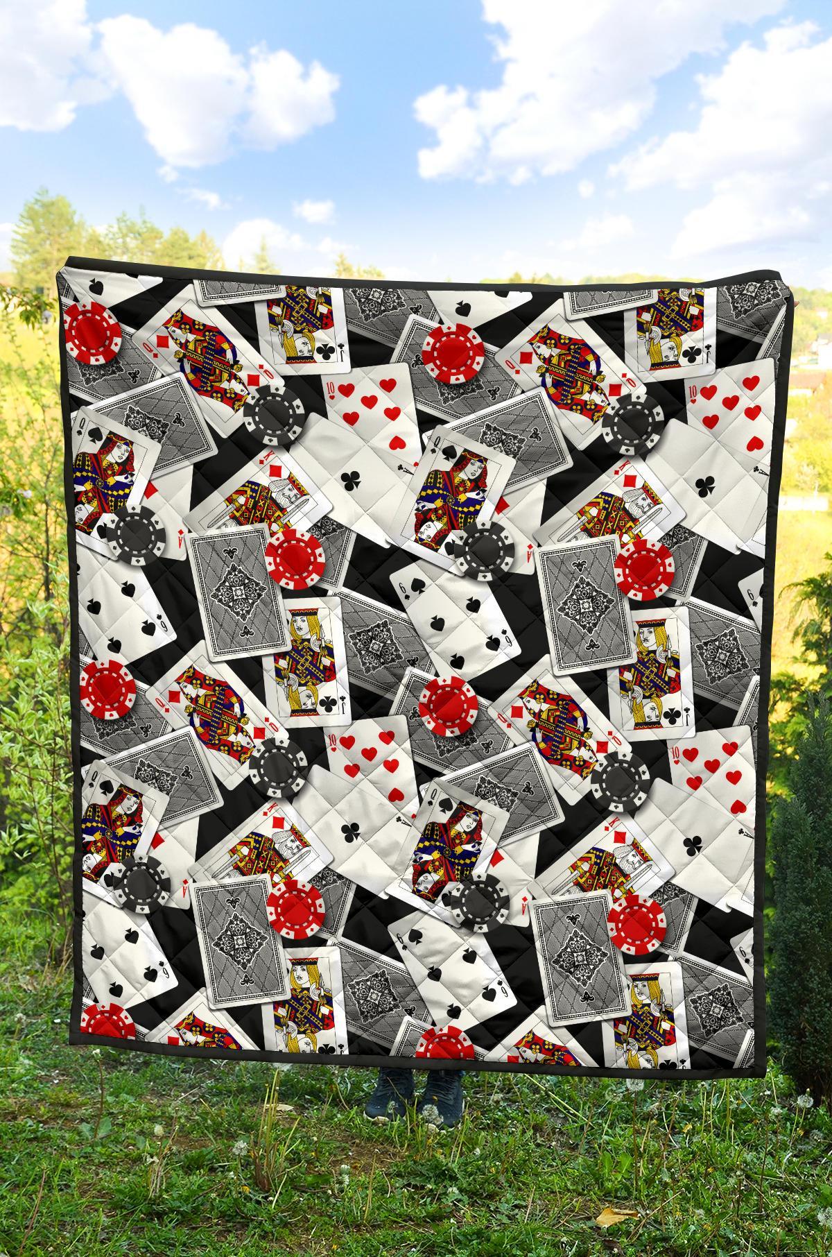 Casino Poker Print Pattern Quilt-grizzshop