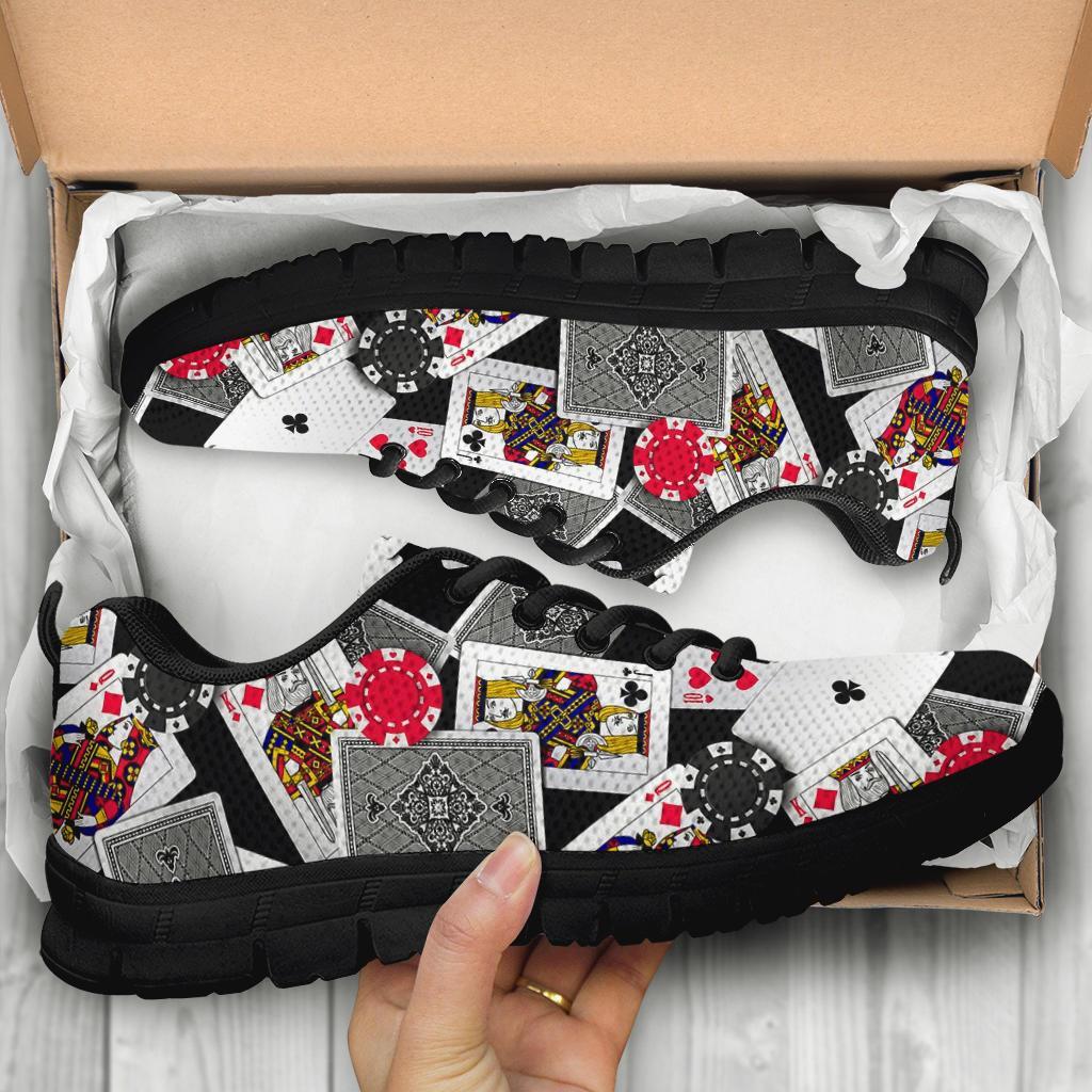 Casino Poker Print Pattern Sneaker Shoes For Men Women-grizzshop