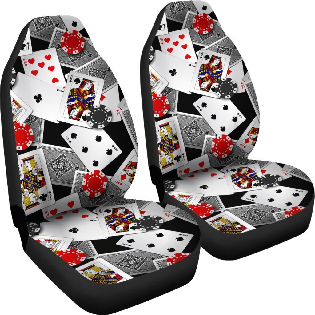 Casino Poker Print Pattern Universal Fit Car Seat Covers-grizzshop