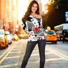 Casino Poker Print Pattern Women Off Shoulder Sweatshirt-grizzshop