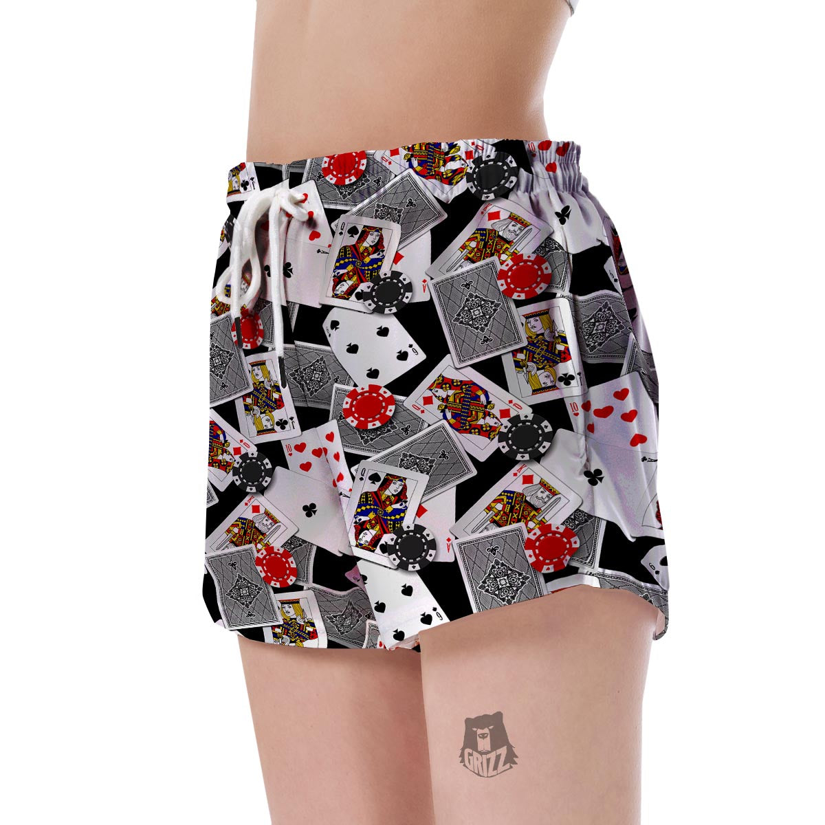 Casino Poker Print Pattern Women's Shorts-grizzshop