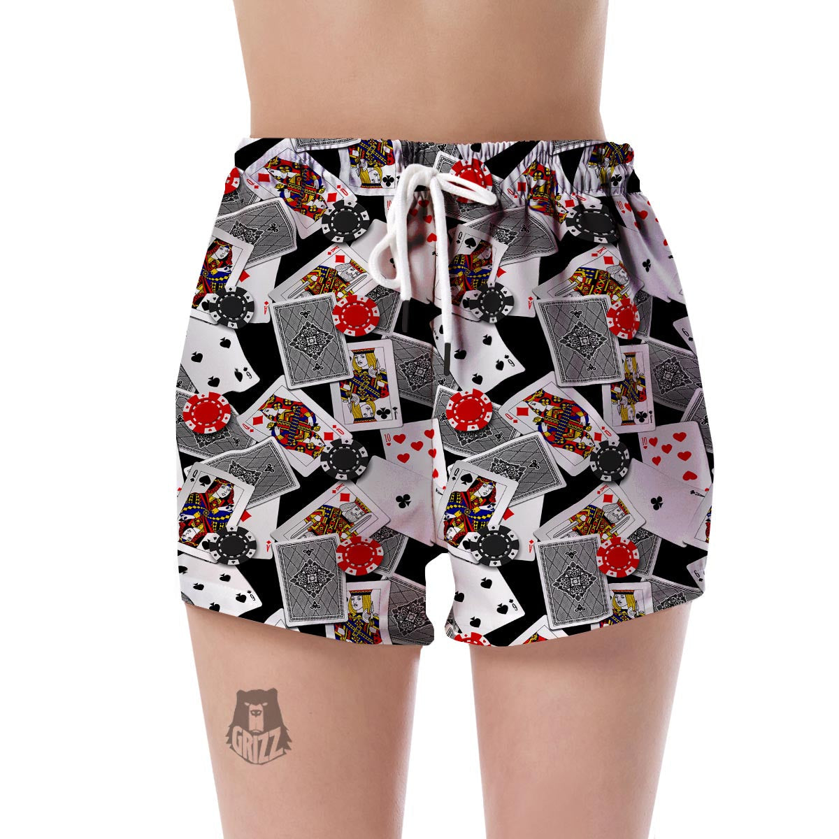 Casino Poker Print Pattern Women's Shorts-grizzshop