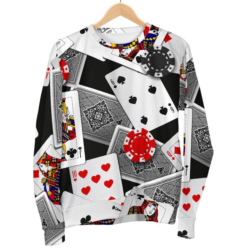 Casino Poker Print Pattern Women's Sweatshirt-grizzshop