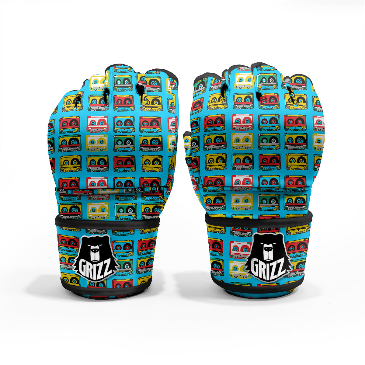 Cassette Colorful Print Pattern MMA Gloves-grizzshop