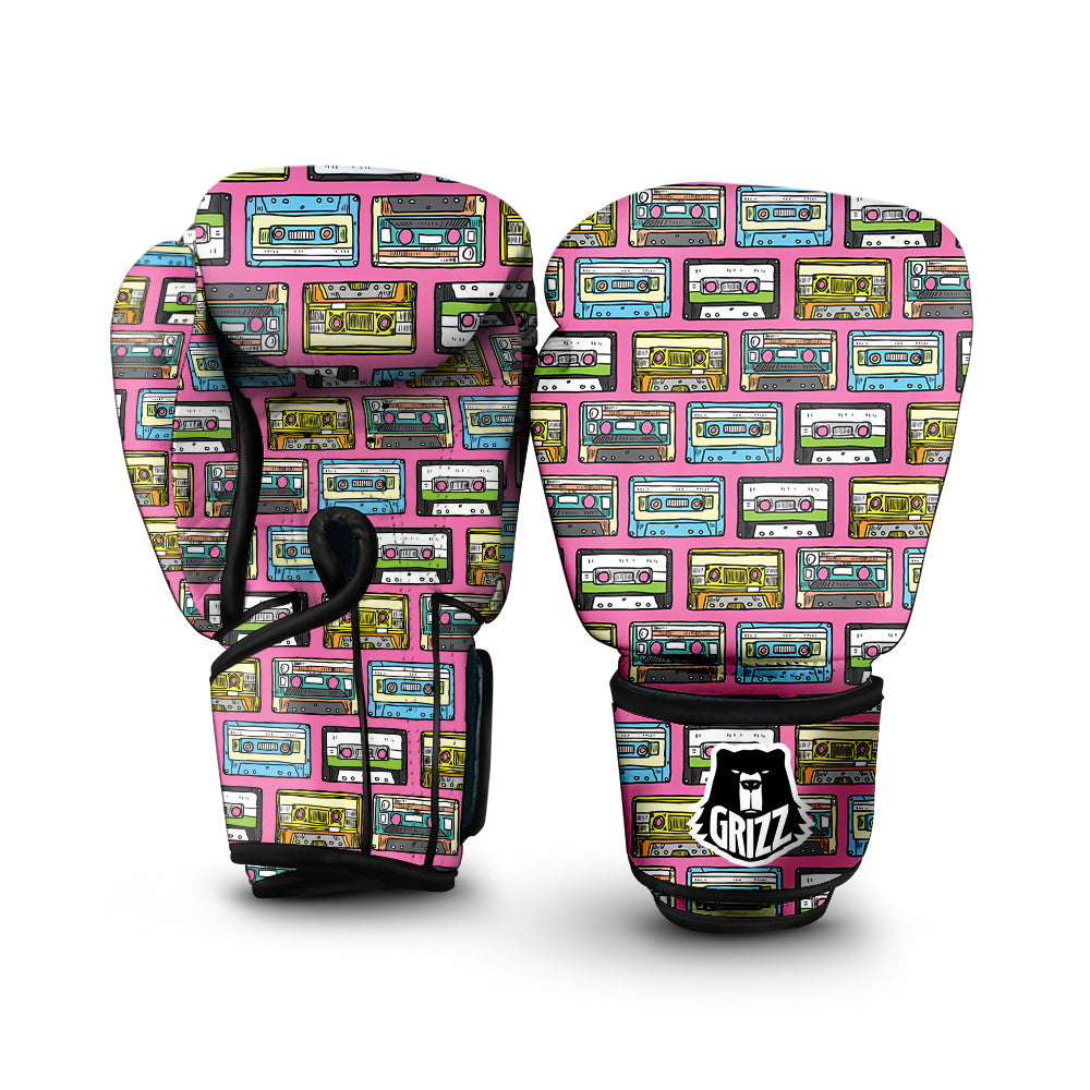 Cassette Drawing Print Pattern Boxing Gloves-grizzshop