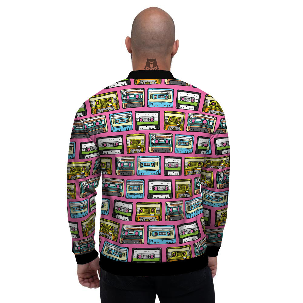 Cassette Drawing Print Pattern Men's Bomber Jacket-grizzshop