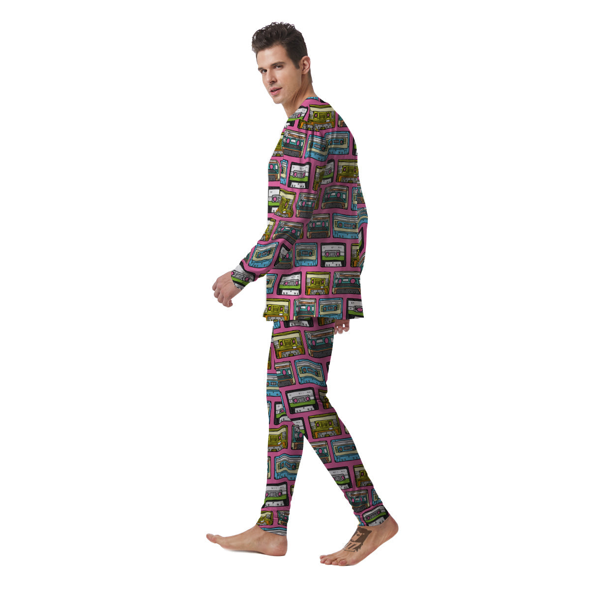 Cassette Drawing Print Pattern Men's Pajamas-grizzshop