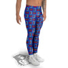 Cassette Pink And Blue Print Pattern Men's Leggings-grizzshop