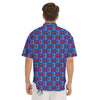 Cassette Pink And Blue Print Pattern Men's Short Sleeve Shirts-grizzshop