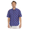 Cassette Pink And Blue Print Pattern Men's Short Sleeve Shirts-grizzshop