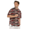 Cassette Red Punk Print Pattern Men's Short Sleeve Shirts-grizzshop