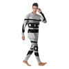 Cassette Tape White And Black Print Men's Pajamas-grizzshop