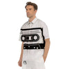 Cassette Tape White And Black Print Men's Short Sleeve Shirts-grizzshop