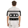 Cassette Tape White And Black Print Men's Short Sleeve Shirts-grizzshop