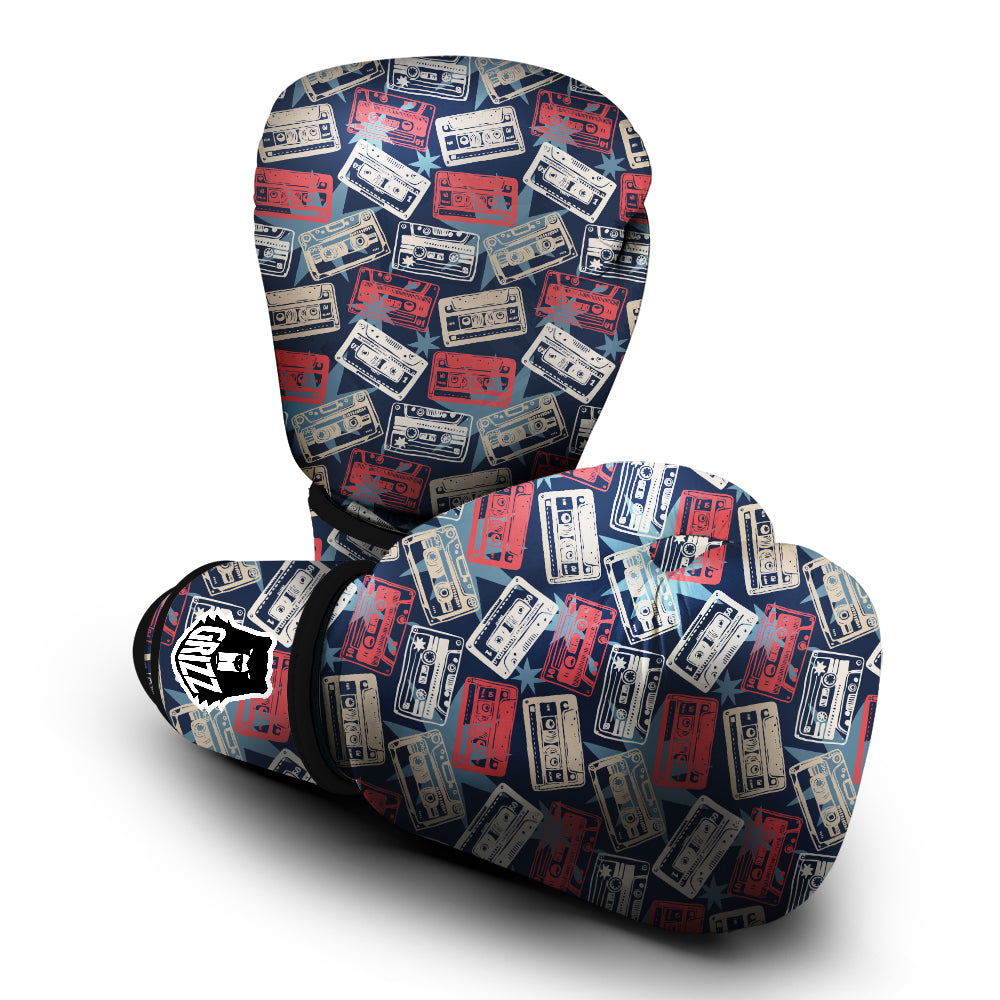Cassette Vintage Print Pattern Boxing Gloves-grizzshop