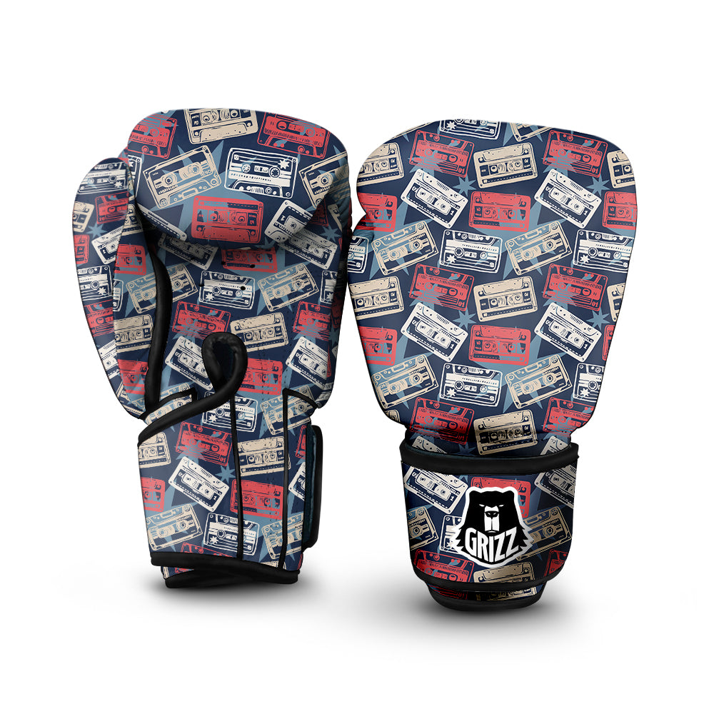 Cassette Vintage Print Pattern Boxing Gloves-grizzshop