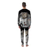 Cat American Astronaut On The Moon Print Men's Pajamas-grizzshop