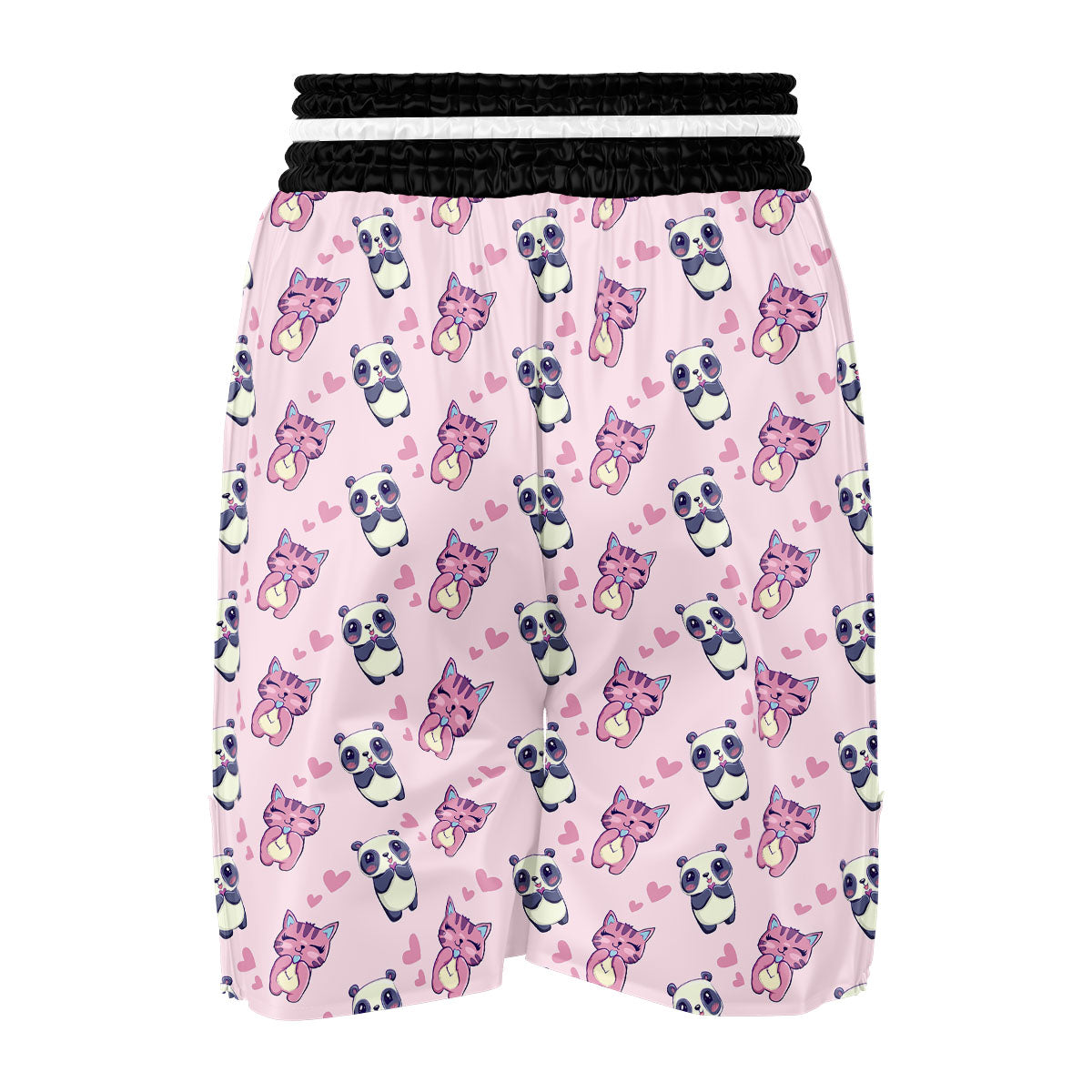 Cat And Panda Lover Print Pattern Boxing Shorts-grizzshop
