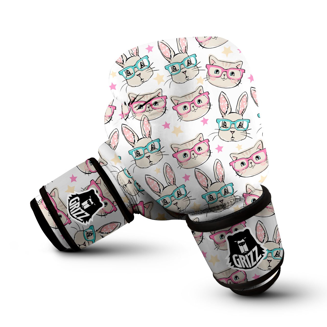 Cat And Rabbit Print Pattern Boxing Gloves-grizzshop