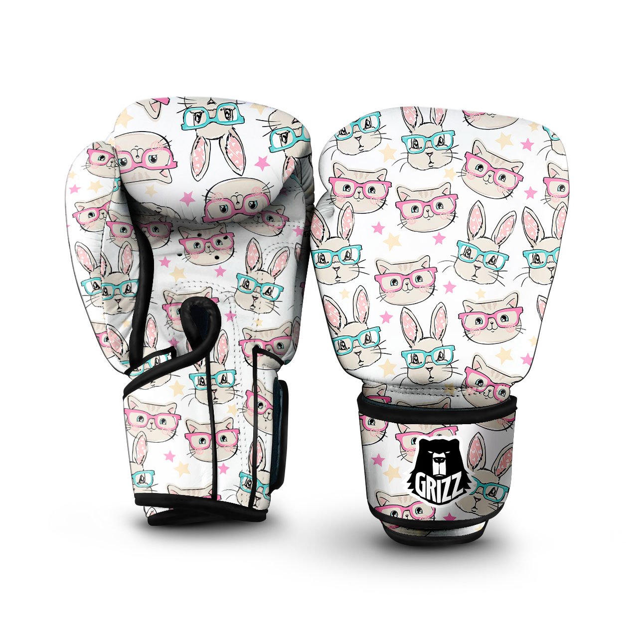 Cat And Rabbit Print Pattern Boxing Gloves-grizzshop