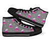 Cat Ballet Pattern Print Men Women's High Top Shoes-grizzshop