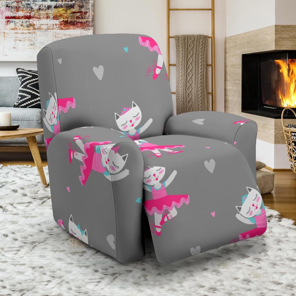 Cat Ballet Pattern Print Recliner Cover-grizzshop