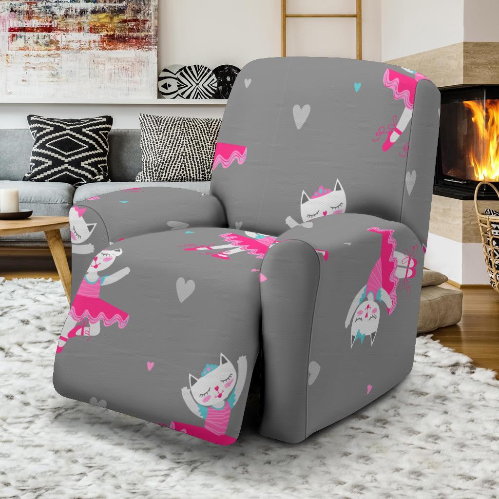 Cat Ballet Pattern Print Recliner Cover-grizzshop