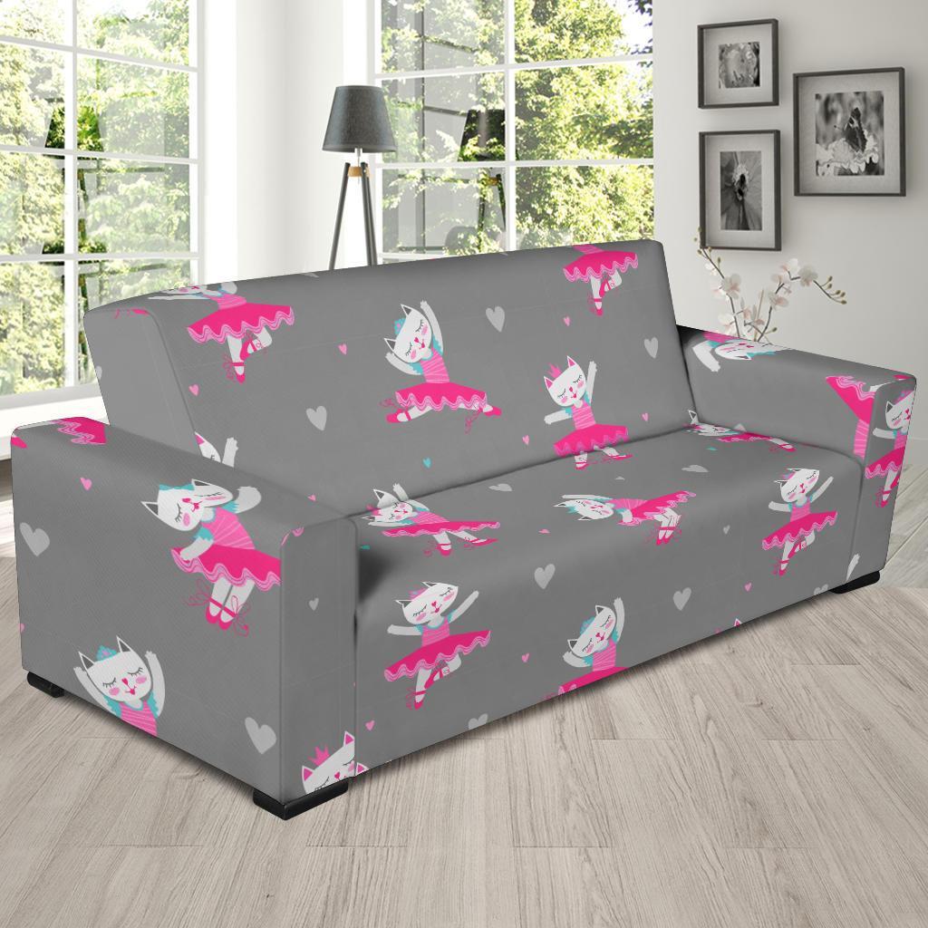 Cat Ballet Pattern Print Sofa Covers-grizzshop