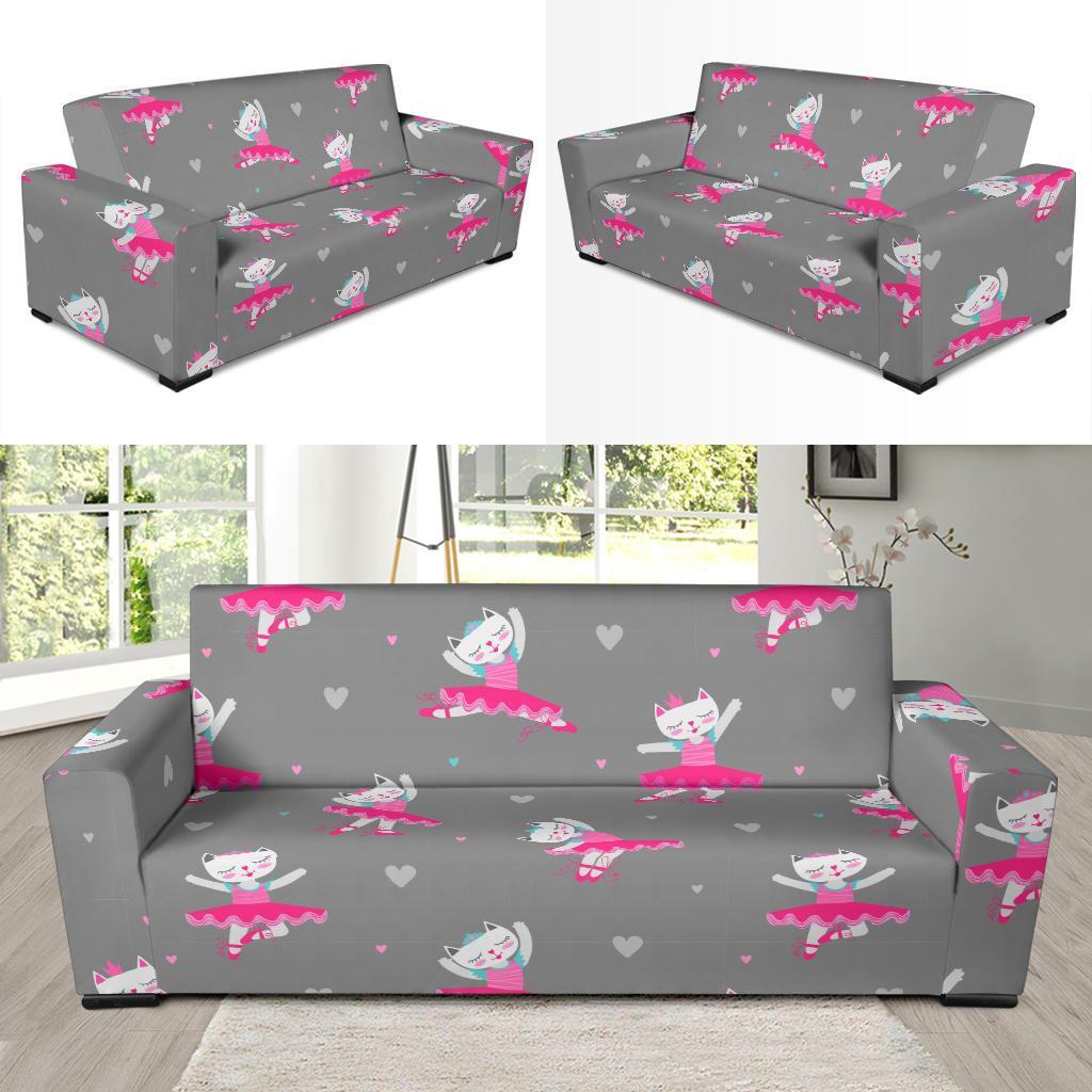 Cat Ballet Pattern Print Sofa Covers-grizzshop