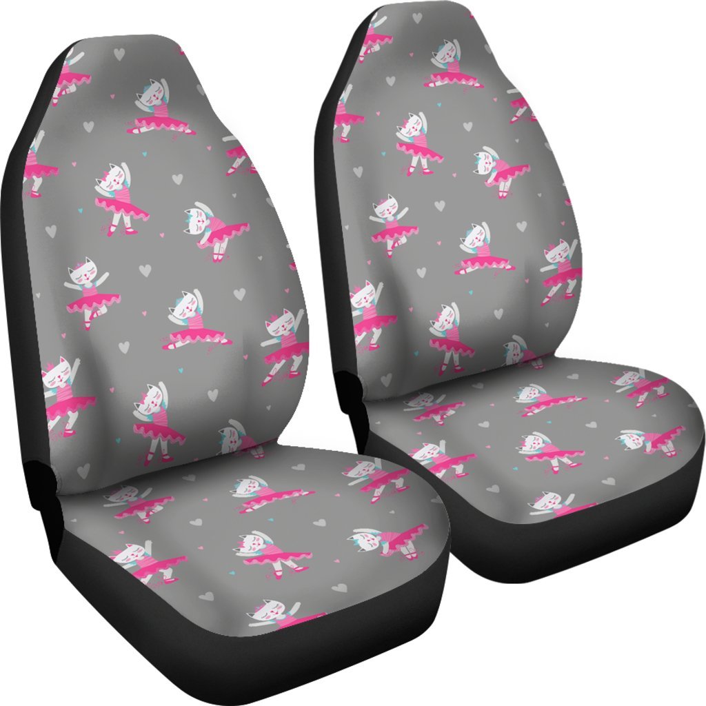 Cat Ballet Pattern Print Universal Fit Car Seat Cover-grizzshop