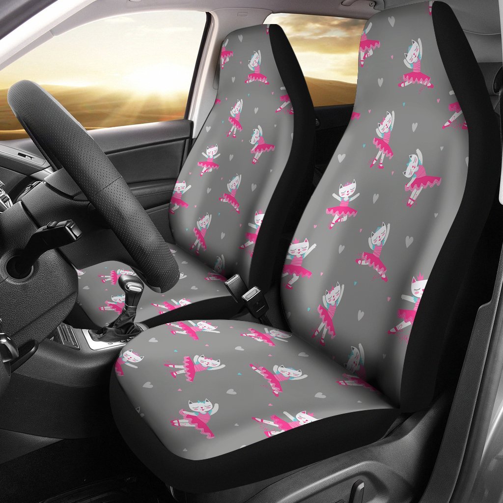 Cat Ballet Pattern Print Universal Fit Car Seat Cover-grizzshop