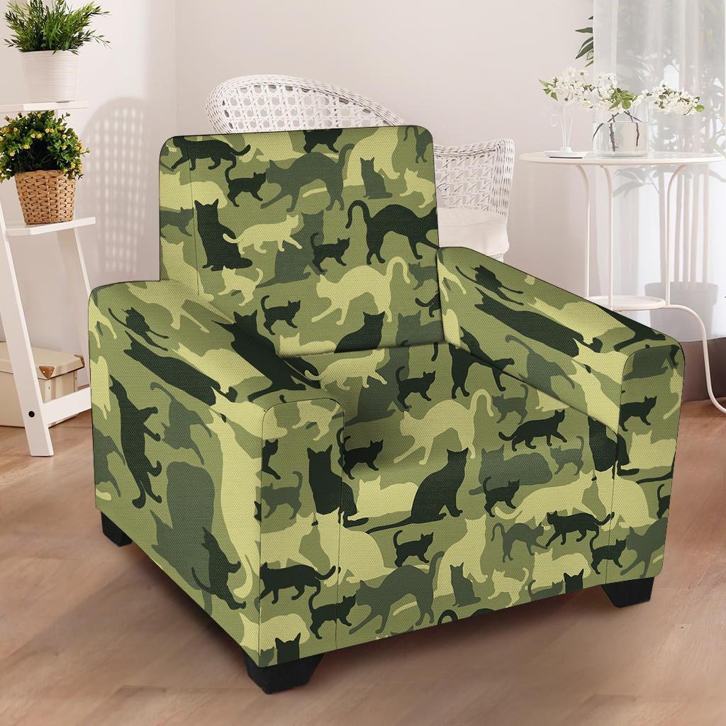 Cat Camouflage Print Armchair Cover-grizzshop