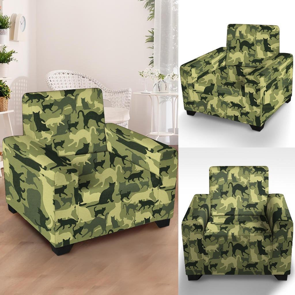 Cat Camouflage Print Armchair Cover-grizzshop