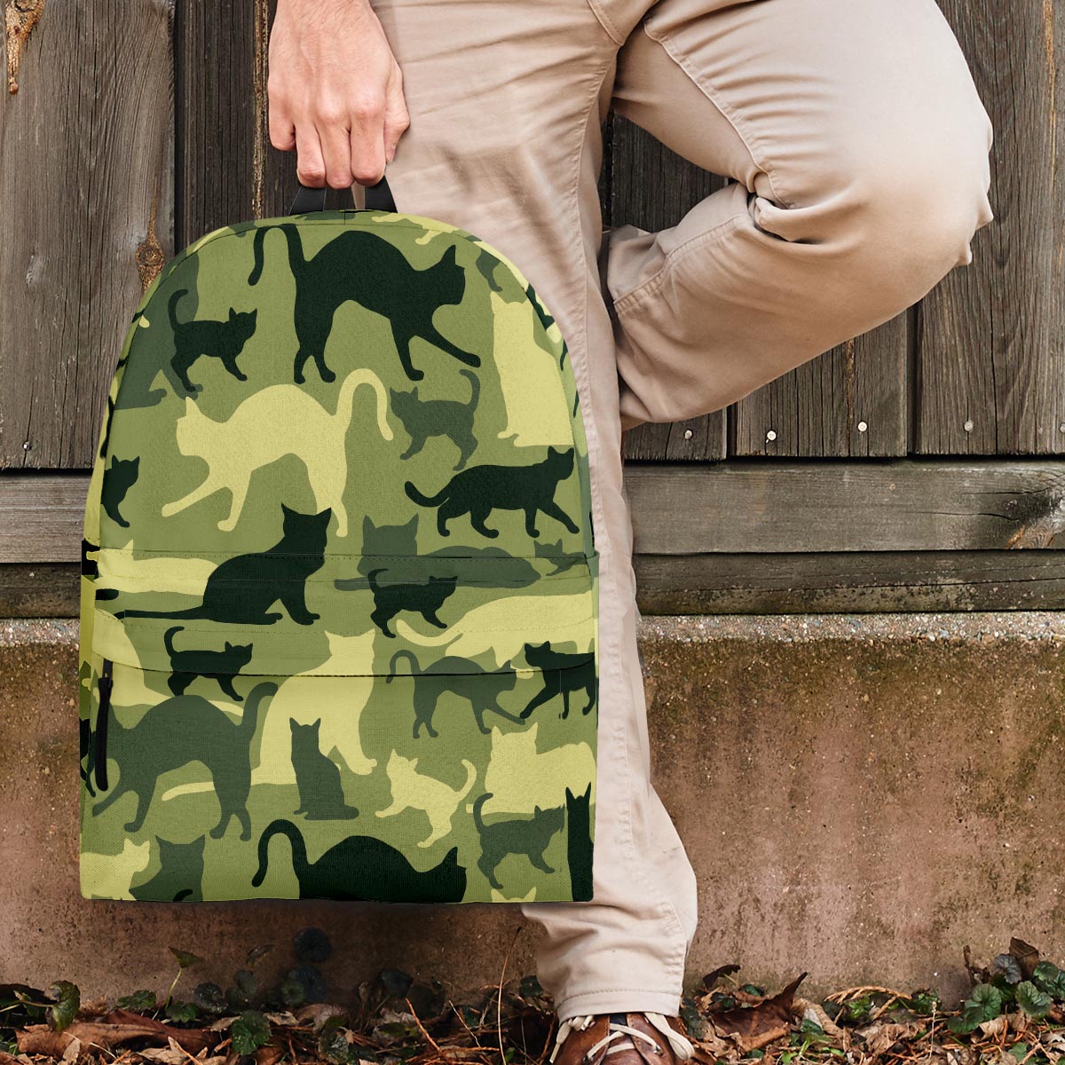 Cat Camouflage Print Backpack-grizzshop