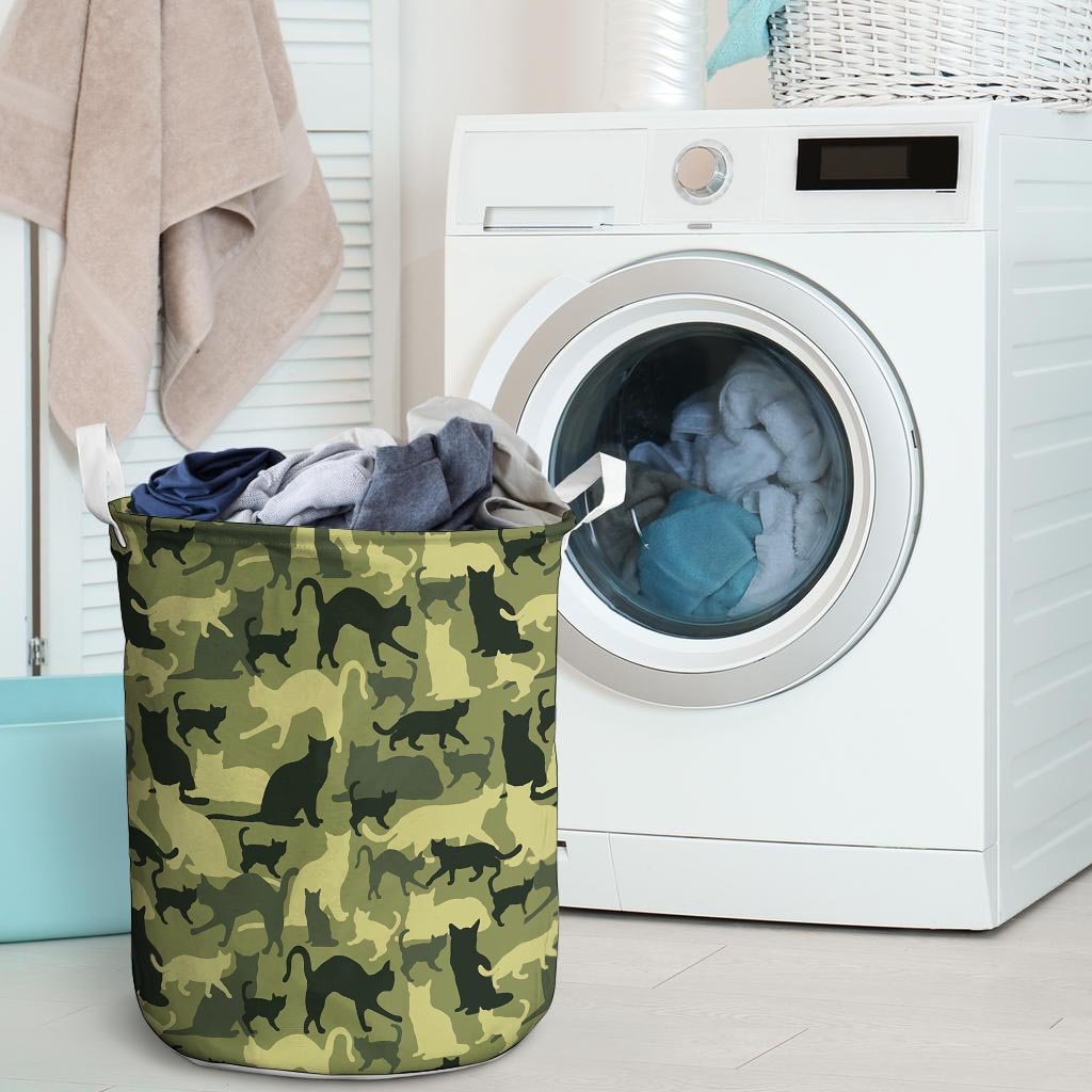 Cat Camouflage Print Laundry Basket-grizzshop