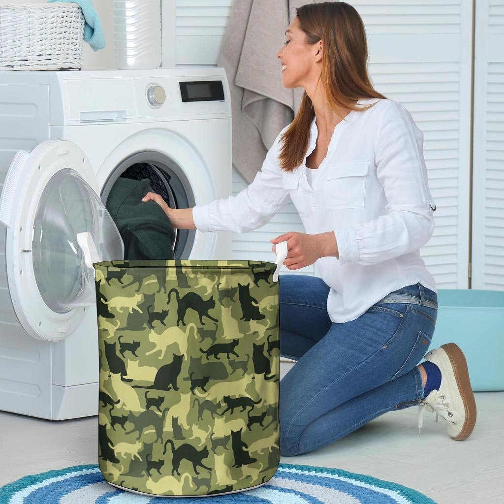 Cat Camouflage Print Laundry Basket-grizzshop