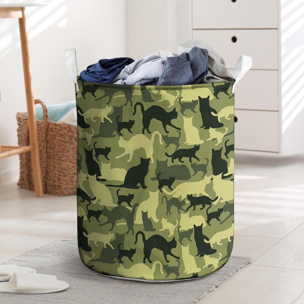 Cat Camouflage Print Laundry Basket-grizzshop