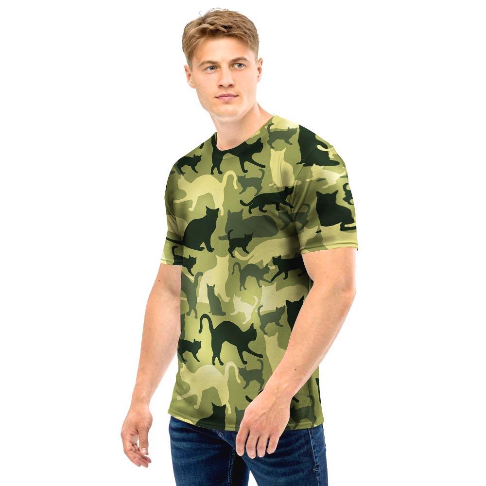 Cat Camouflage Print Men T Shirt-grizzshop