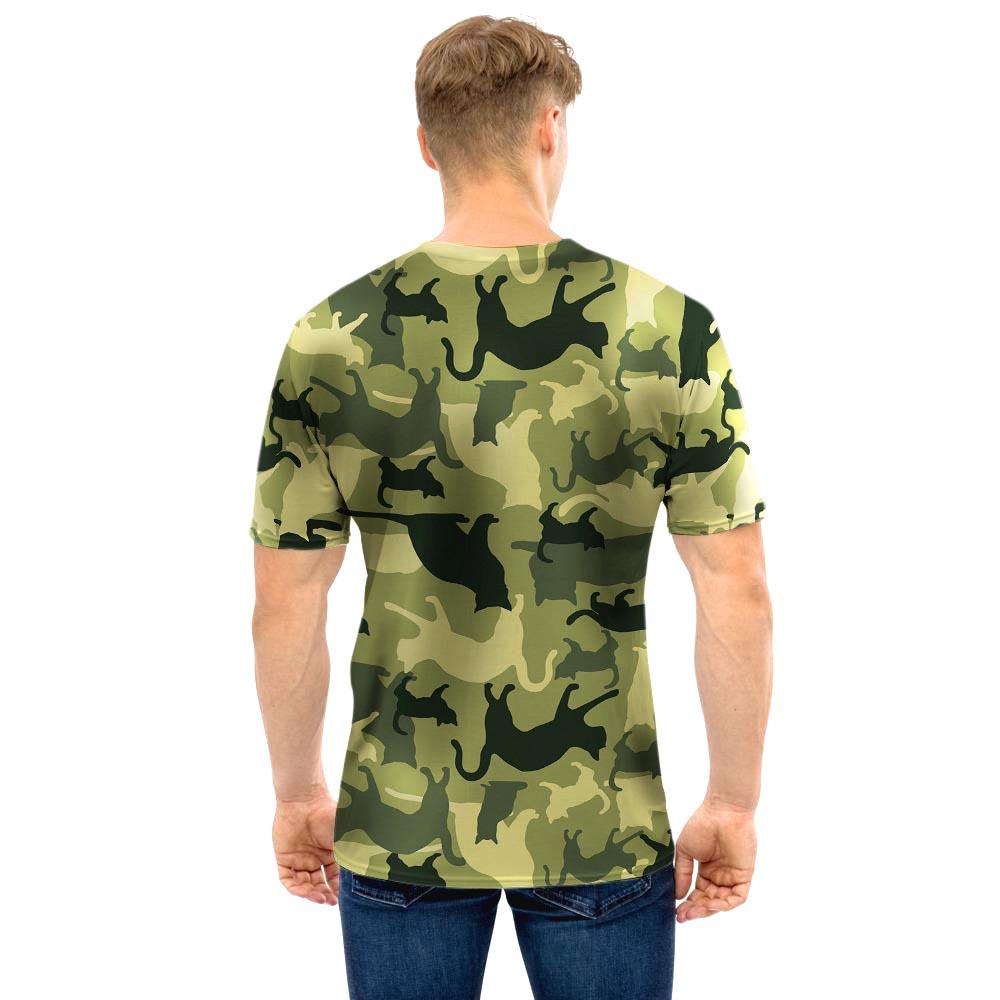 Cat Camouflage Print Men T Shirt-grizzshop