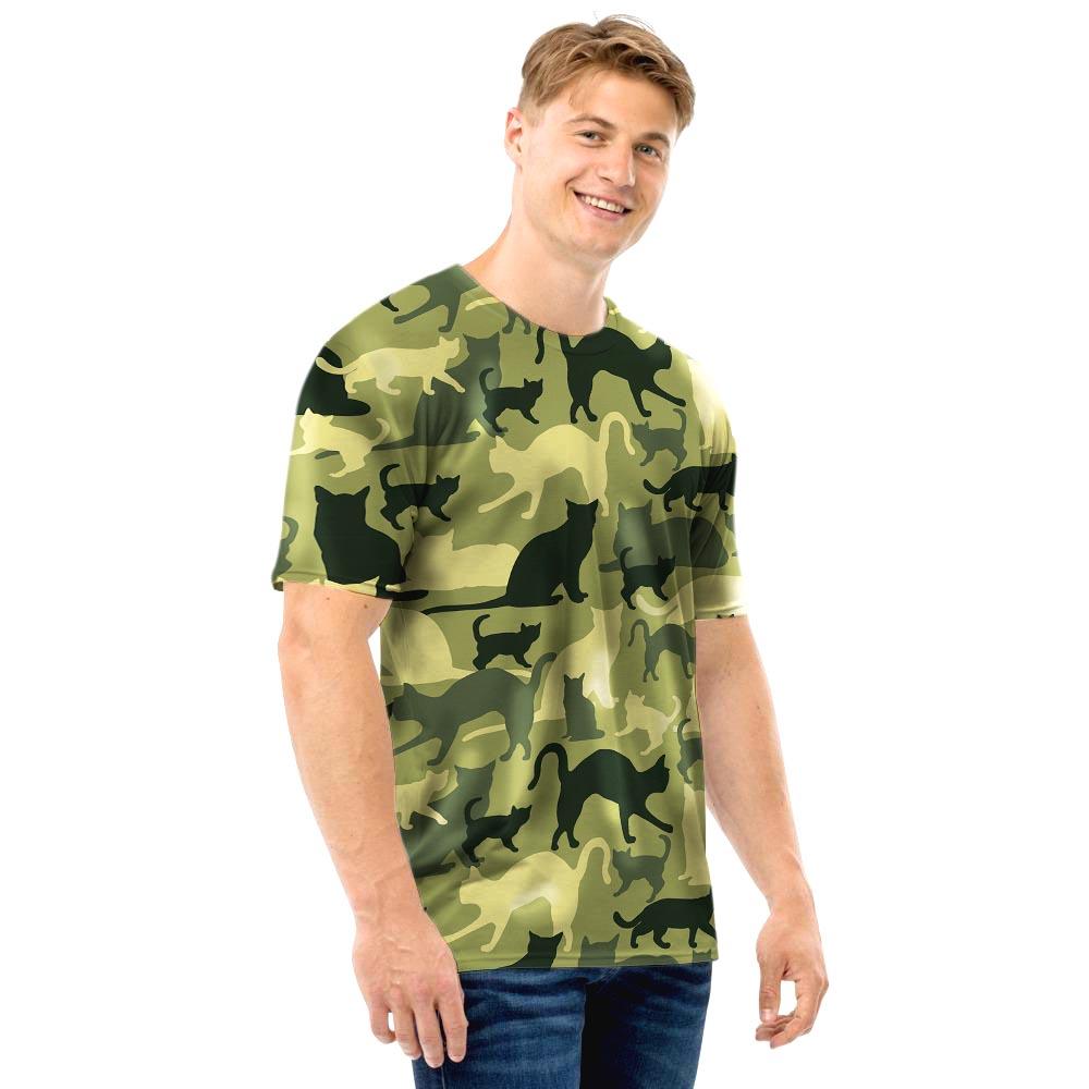 Cat Camouflage Print Men T Shirt-grizzshop