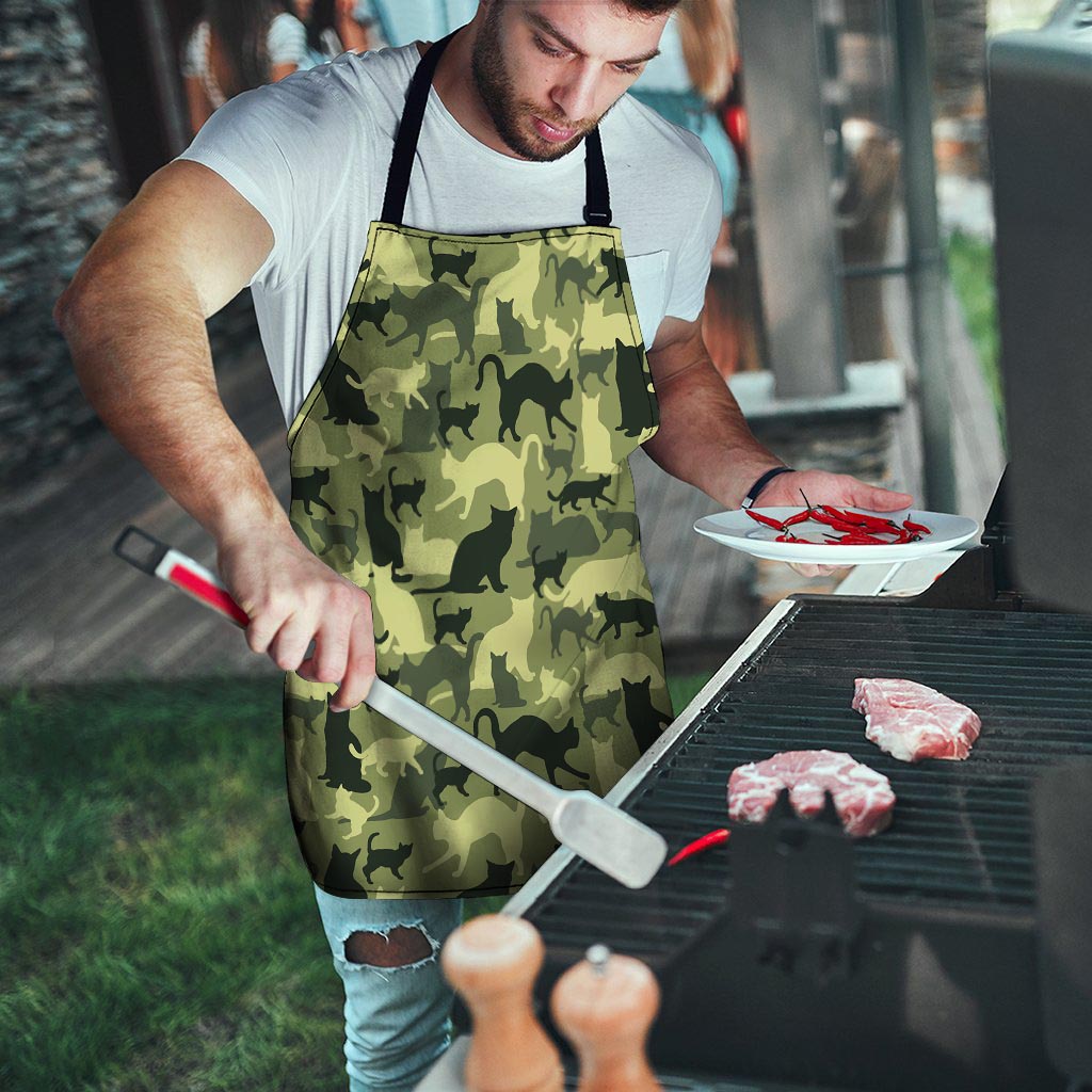 Cat Camouflage Print Men's Apron-grizzshop