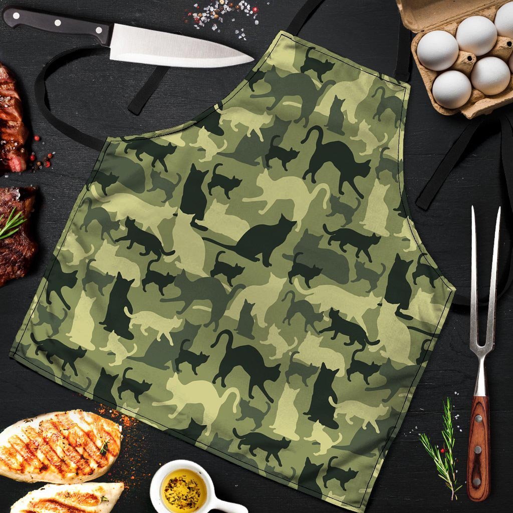 Cat Camouflage Print Men's Apron-grizzshop