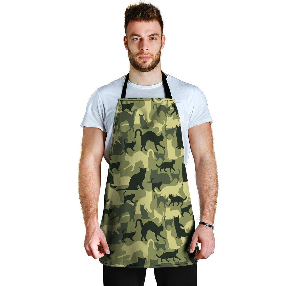 Cat Camouflage Print Men's Apron-grizzshop