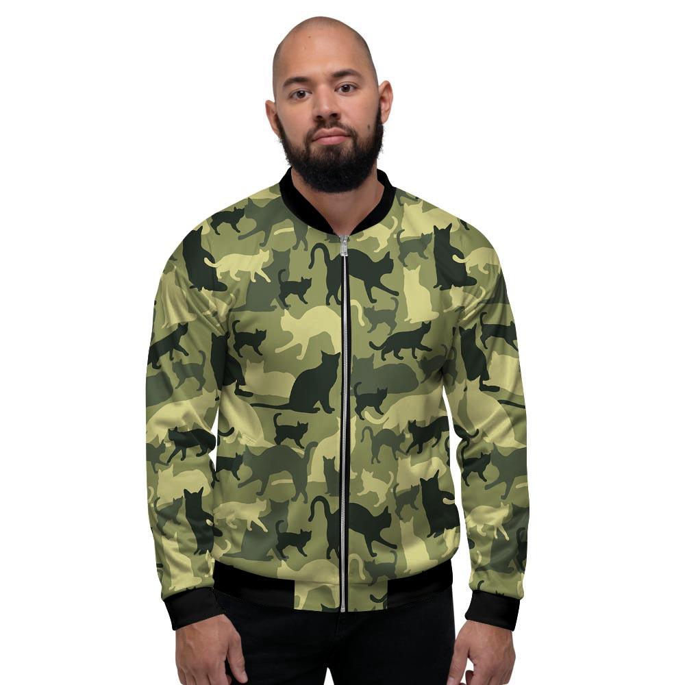 Cat Camouflage Print Men's Bomber Jacket-grizzshop