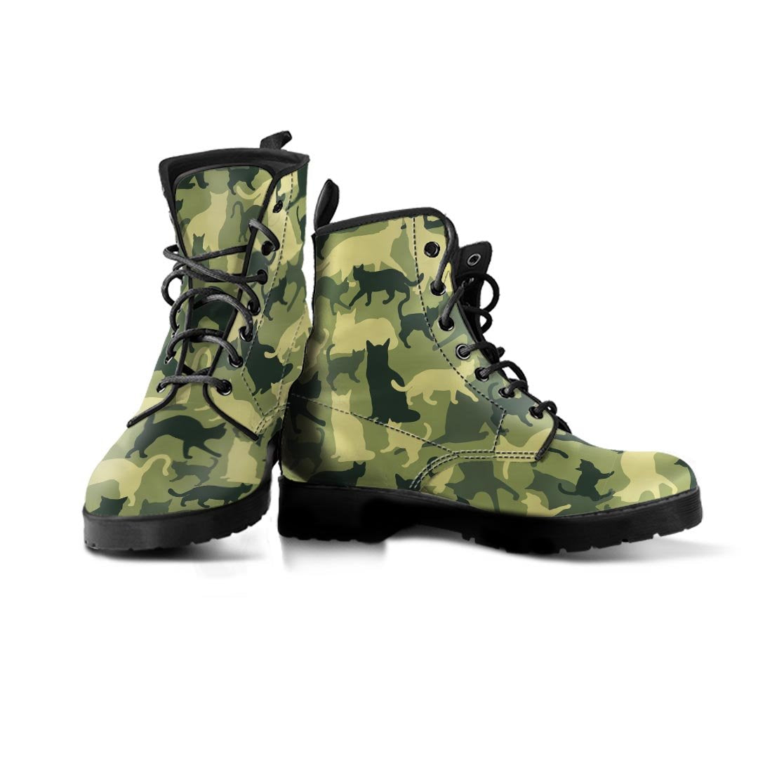 Cat Camouflage Print Men's Boots-grizzshop