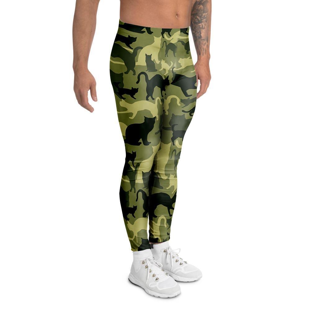 Cat Camouflage Print Men's Leggings-grizzshop