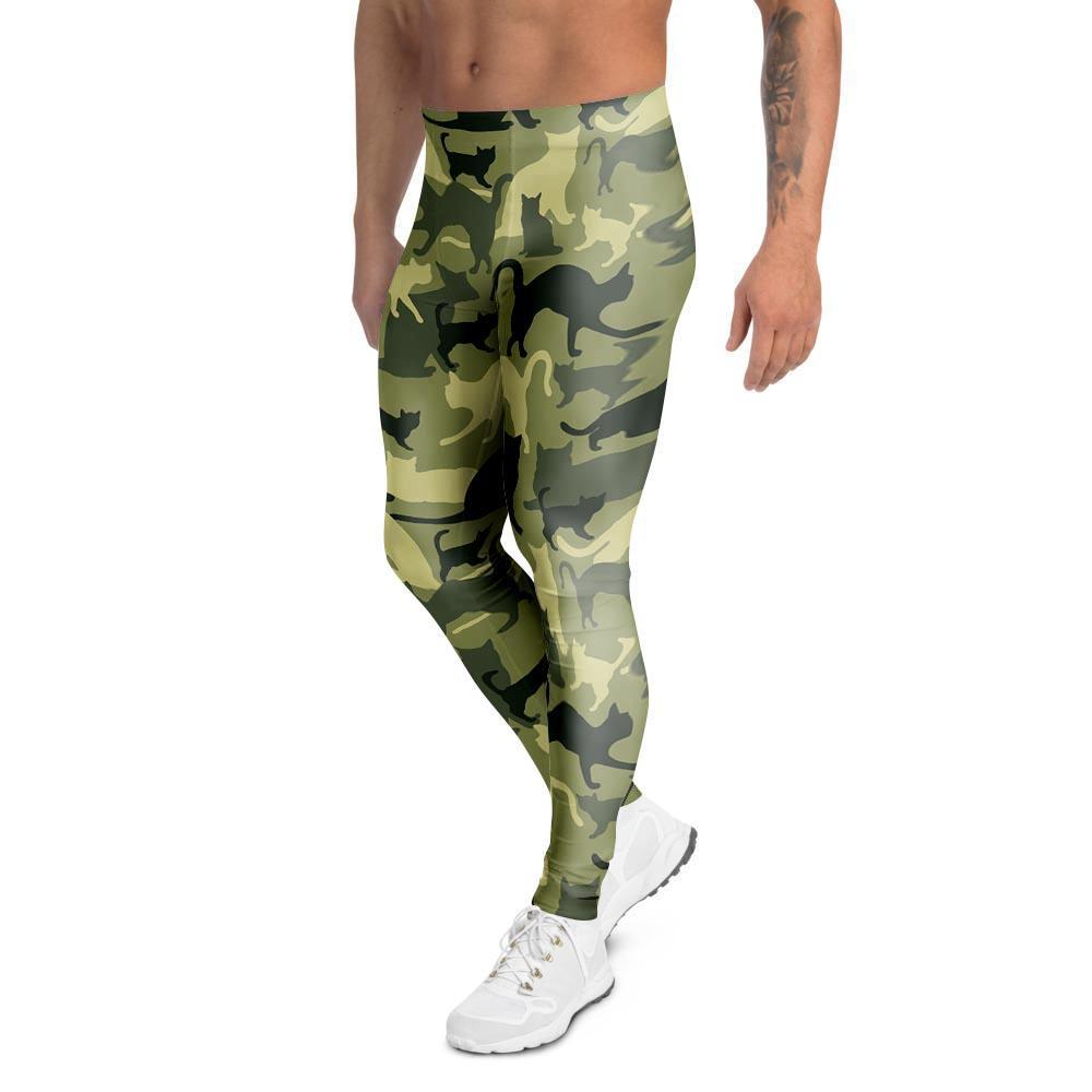 Cat Camouflage Print Men's Leggings-grizzshop