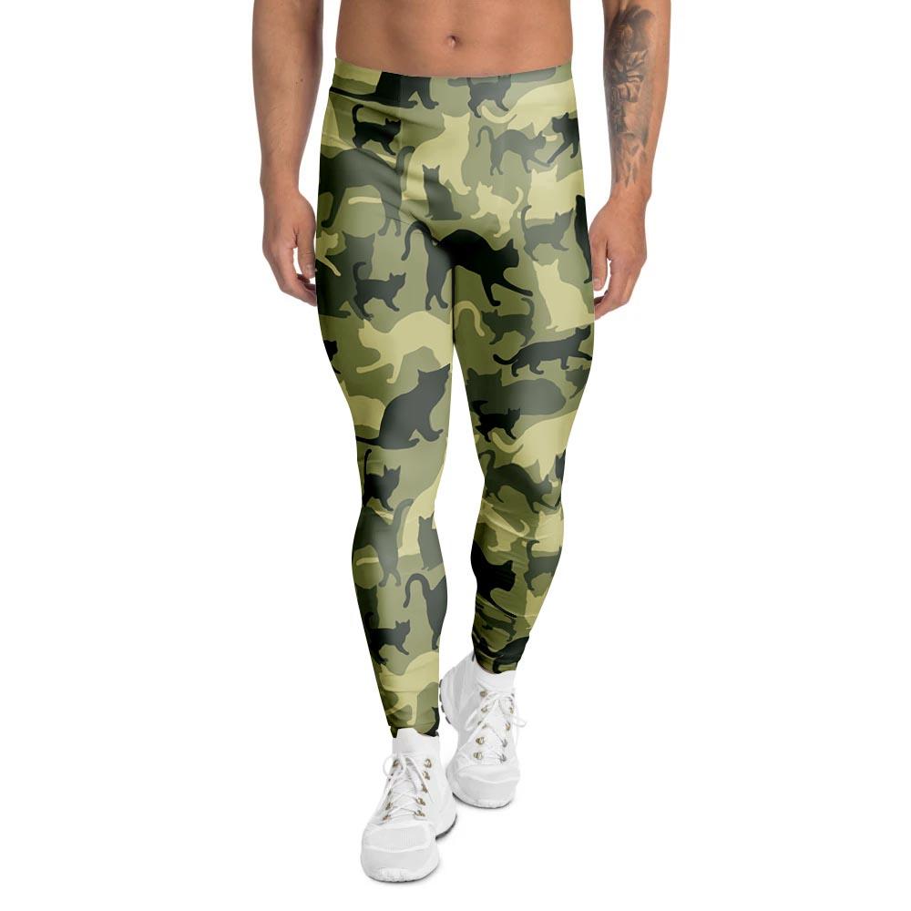 Cat Camouflage Print Men's Leggings-grizzshop