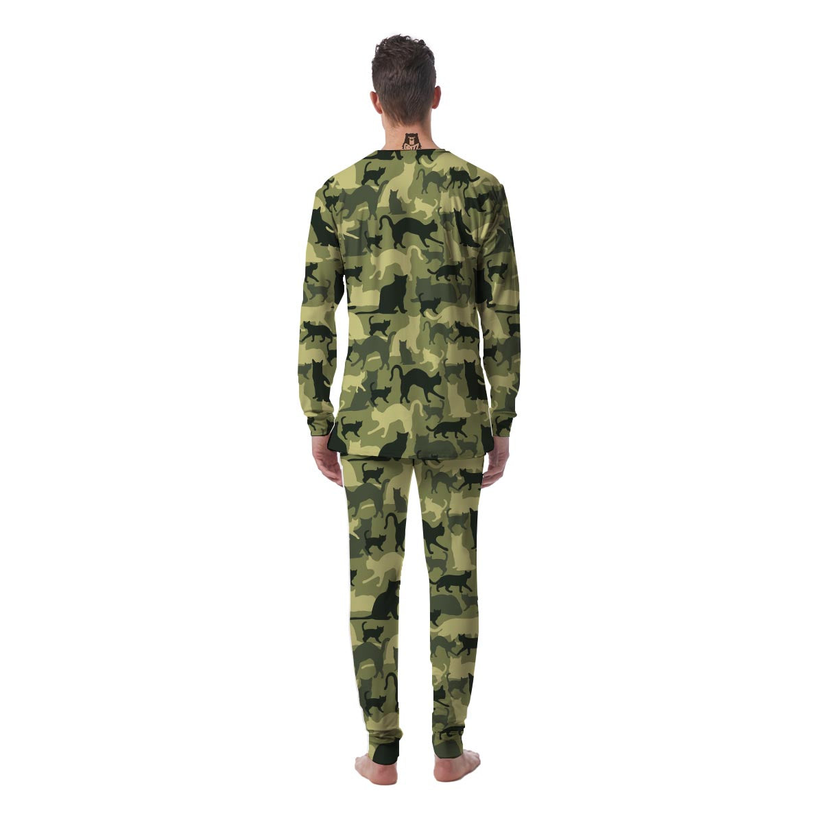 Cat Camouflage Print Men's Pajamas-grizzshop